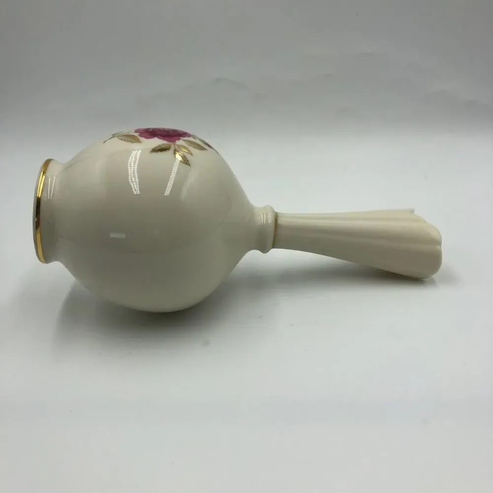 Vintage Lenox Porcelain Bud Vase Tabletop Decor Gold Tone Trim Floral De…